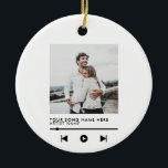 Music Couple Love Song Christmas Ceramic Tree Decoration<br><div class="desc">Custom Picture Music Couple Love Song Christmas Ornament. Personalised couple photo song plaque design.</div>