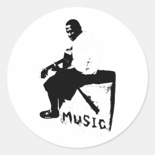 Music Cube Classic Round Sticker