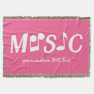 MUSIC custom colour & text throw blanket