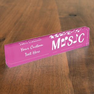 MUSIC custom desk nameplate