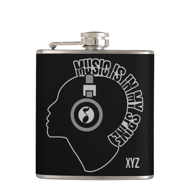 Music custom monogram flask (Front)