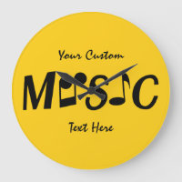 MUSIC custom text & colour wall clock