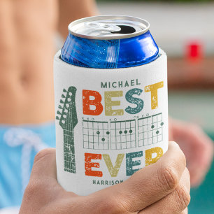 Music Dad Best Dad Ever Guitar Chords Personalised Can Cooler