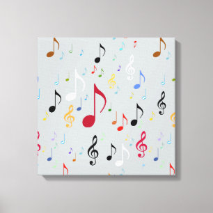 music decor/colourful musical notes canvas print