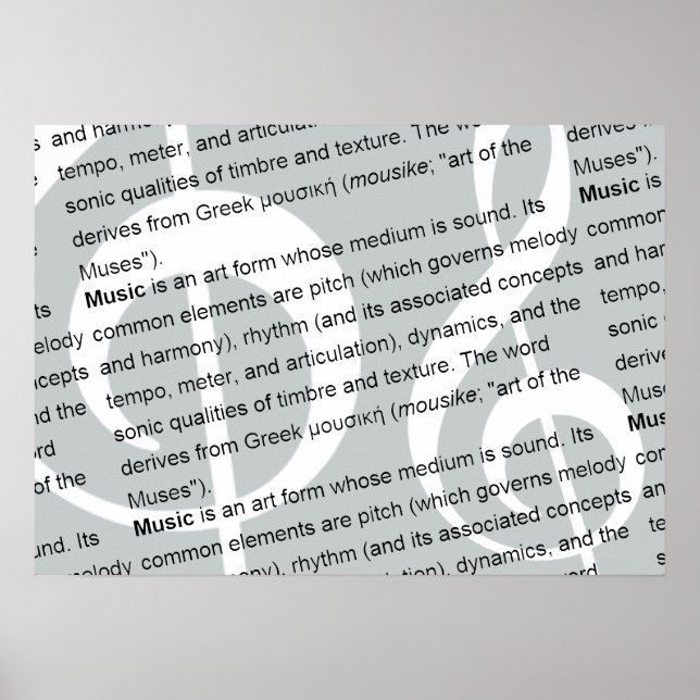 music definition with g-clef poster (Front)