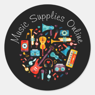 Music design Gift business branding Classic Round Sticker