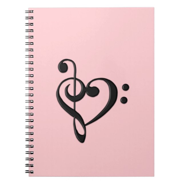 Music Design Heart Spiral Notebook (Front)
