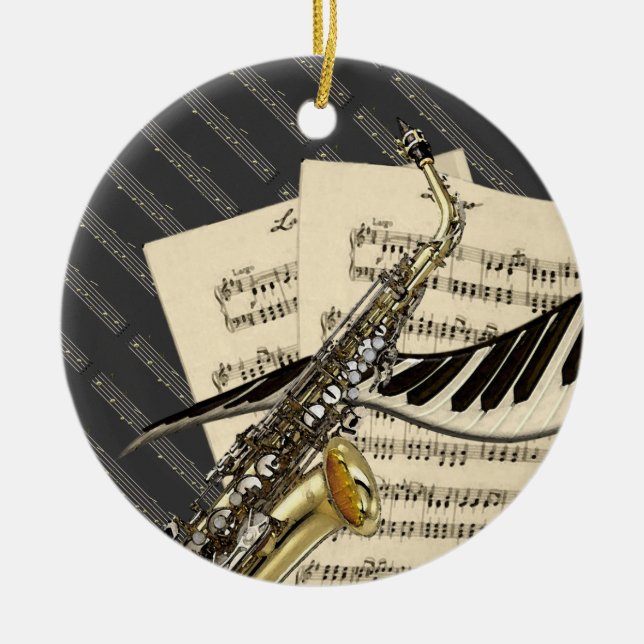 Music Design Personalised Ornament (Front)
