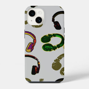 music disc jockey headphones iPhone 14 case