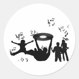 Music Disco People Dance Classic Round Sticker