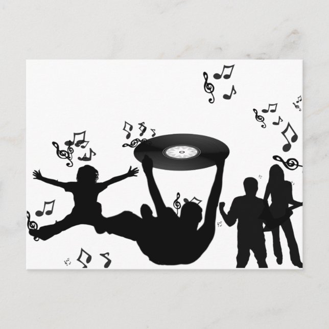 Music Disco People Dance Postcard (Front)