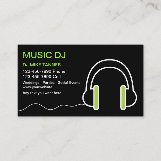 Music DJ Business Cards (Front)