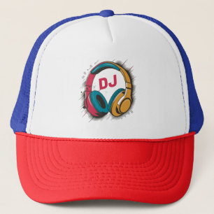 Music DJ colourful Headphones Trucker Hat