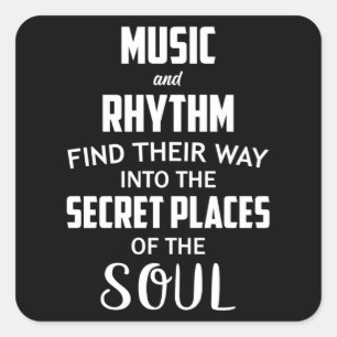 Music DJ Dance Art Hip Hop Guitar Funny Gift Idea Square Sticker