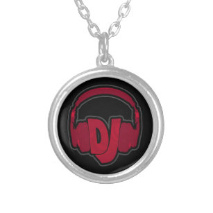 music DJ headphone Silver Plated Necklace