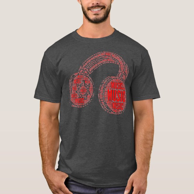 Music DJ Headphones Musician T-Shirt (Front)