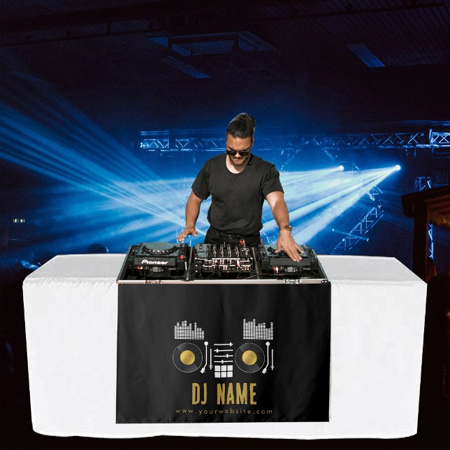 Music DJ Turntable Table Runner Banner Black Tapestry (Music DJ Turntable Table Runner Banner Black Tapestry)