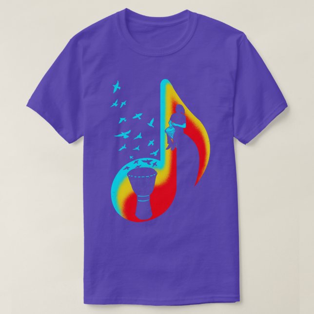 Music Djembe Player T-Shirt (Design Front)