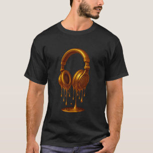 Music DJs Producer Design - Golden Headphones Kids T-Shirt