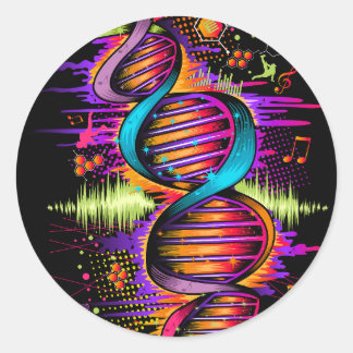 Music DNA Classic Round Sticker