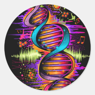 Music DNA Classic Round Sticker
