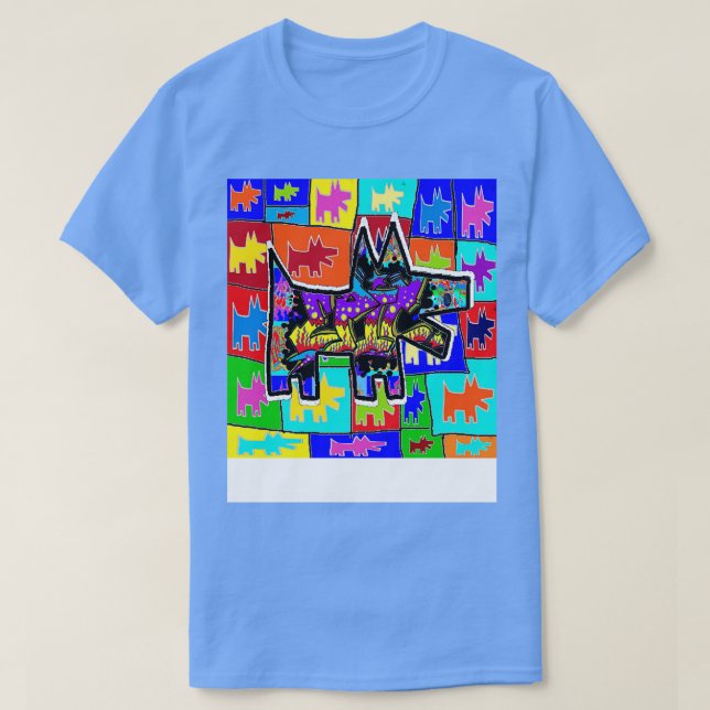 Music Dog Graffiti Rap T-Shirt (Design Front)