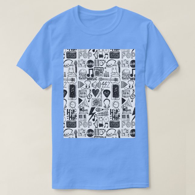 Music Doodles Graphic  T-Shirt (Design Front)