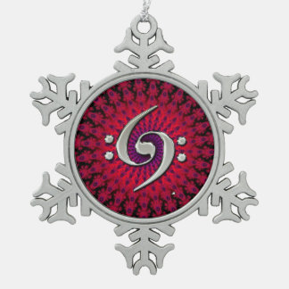 Music Double Bass Clef Silver Ornament