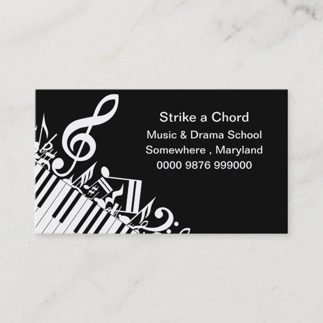 Music Drama School Advertising promotion Business Card (Front)