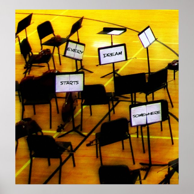 Music Dreams Start Here Poster (Front)