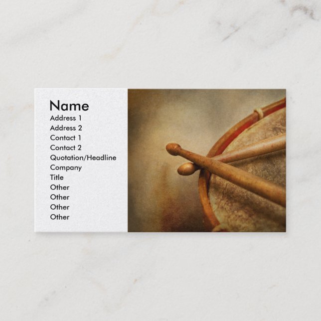 Music - Drum - Cadence Business Card (Front)