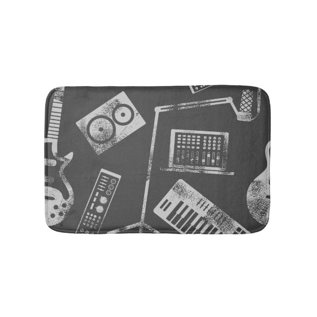 Music elements: vintage seamless background. bath mat (Front)