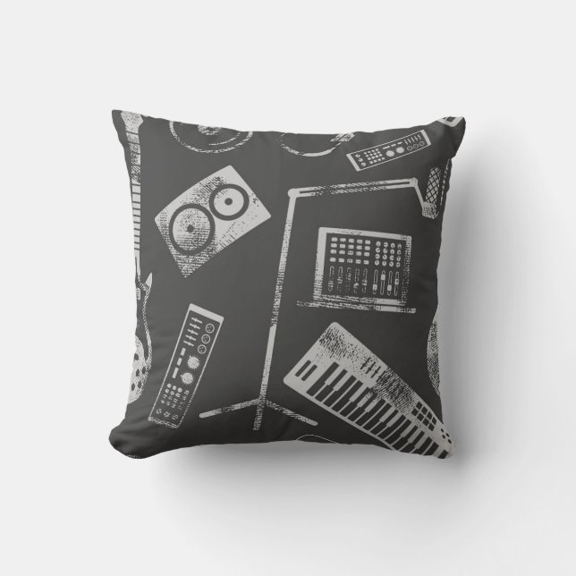 Music elements: vintage seamless background. cushion (Front)