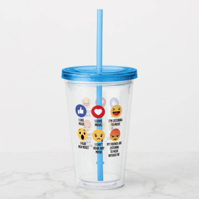Music Emojis Acrylic Tumbler (Front)