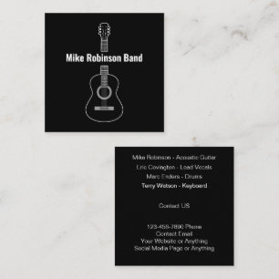 Music Entertainment Band Cool Square Business Card