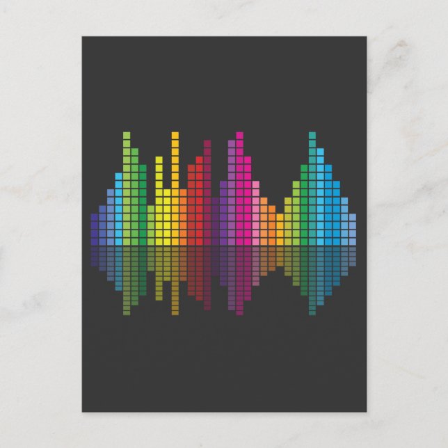 Music Equalizer Colourful Sound Volume Raver Postcard (Front)