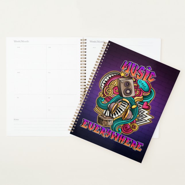 Music everywhere graffiti  planner (Display)