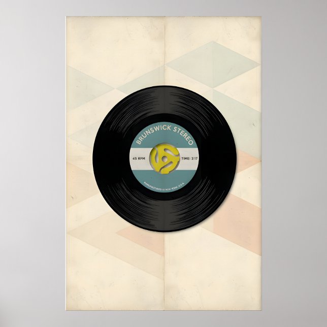 Music Evolution 45 Vinyl Record Print -Print Only (Front)