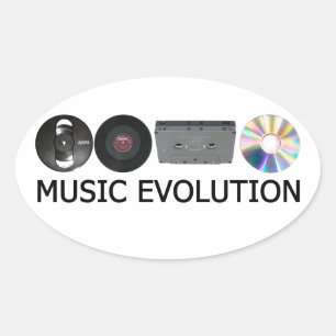 Music evolution oval sticker