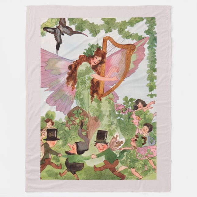 Music Faerie Playing Music Fleece Blanket (Front)
