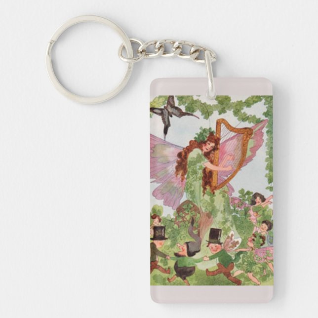 Music Faerie Playing Music Key Ring (Front)