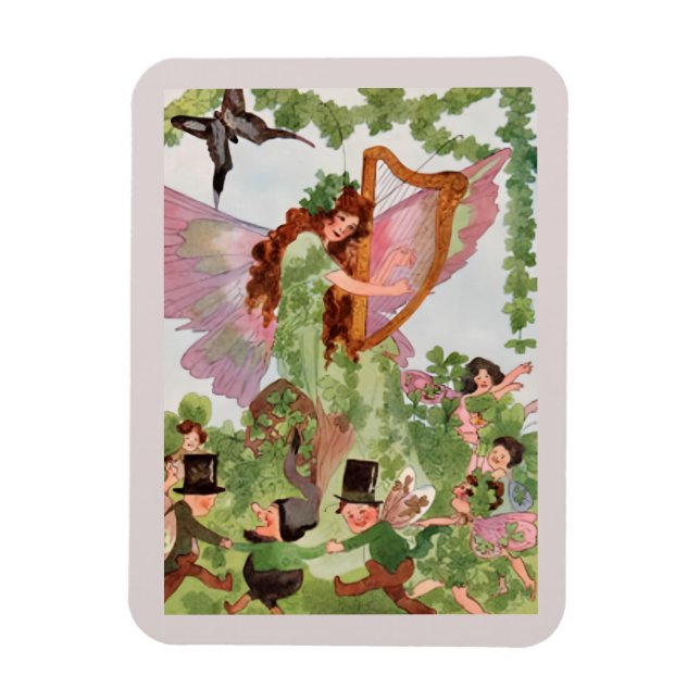 Music Faerie Playing Music Magnet (Vertical)