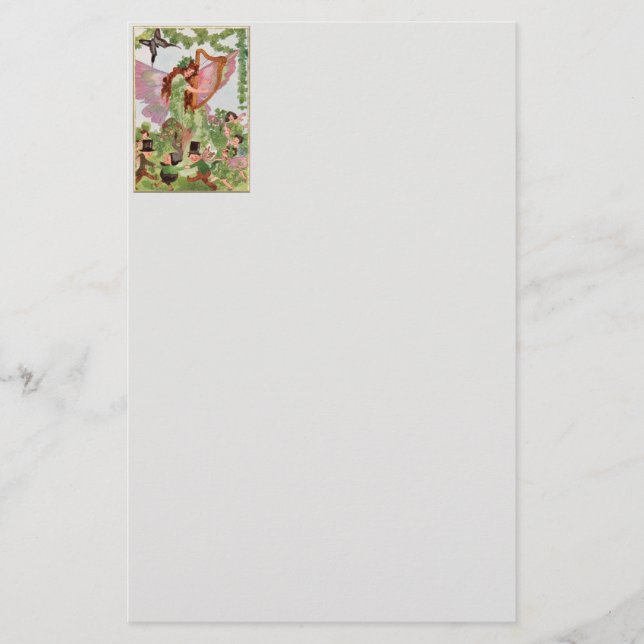 Music Faery Playing Music Stationery (Front)