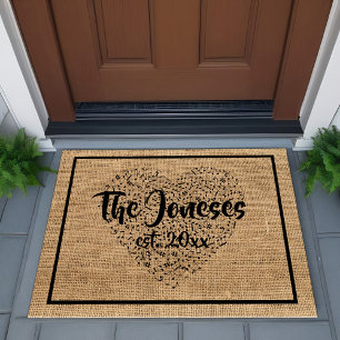Music Family Name Established Year Heart Of Notes Doormat
