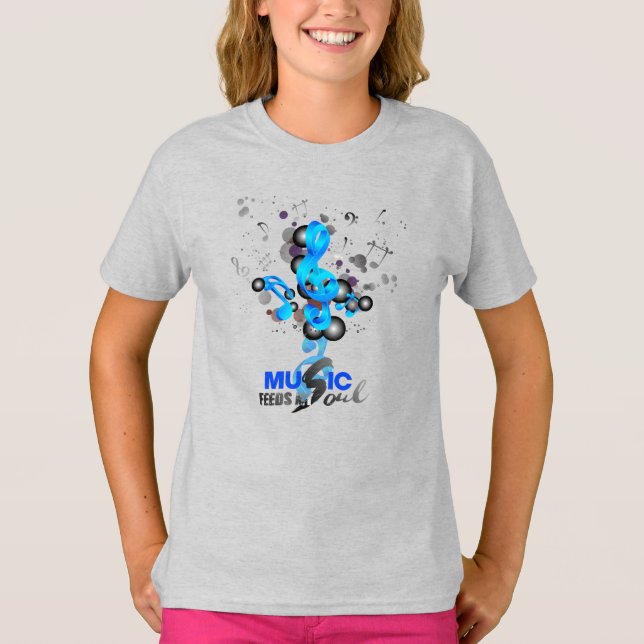 Music Feeds My Soul | Kids T-Shirt (Front)
