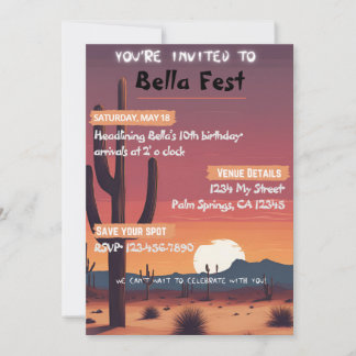 Music Festival Birthday Invitation