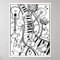 Music Festival Colouring Page Art