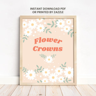 Music Festival Daisy Flower Crown Print