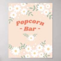 Music Festival Daisy Popcorn Bar Print