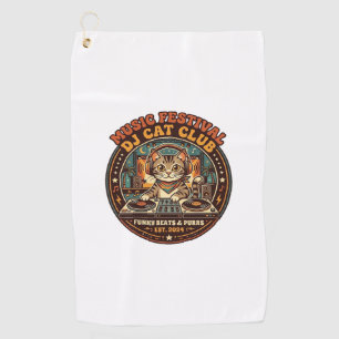 Music Festival DJ Cat Cat Lover Gift - Music Festi Golf Towel